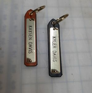 Personalized Leather Key Tag With Solid Brass Name